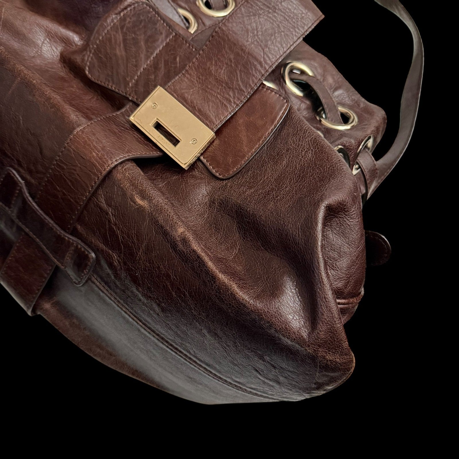 Jimmy Choo Ramona Leather Shoulder Bag Brown