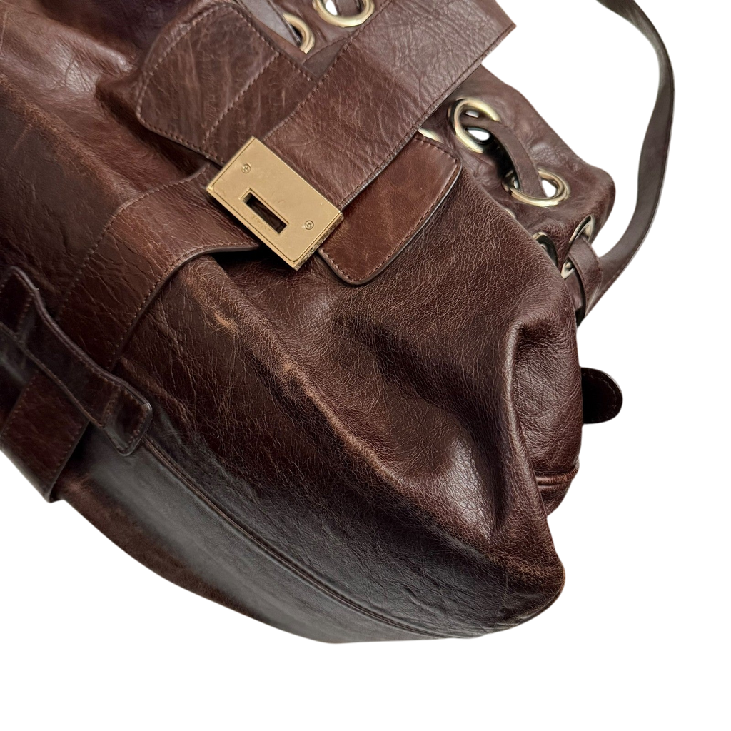 Jimmy Choo Ramona Leather Shoulder Bag Brown