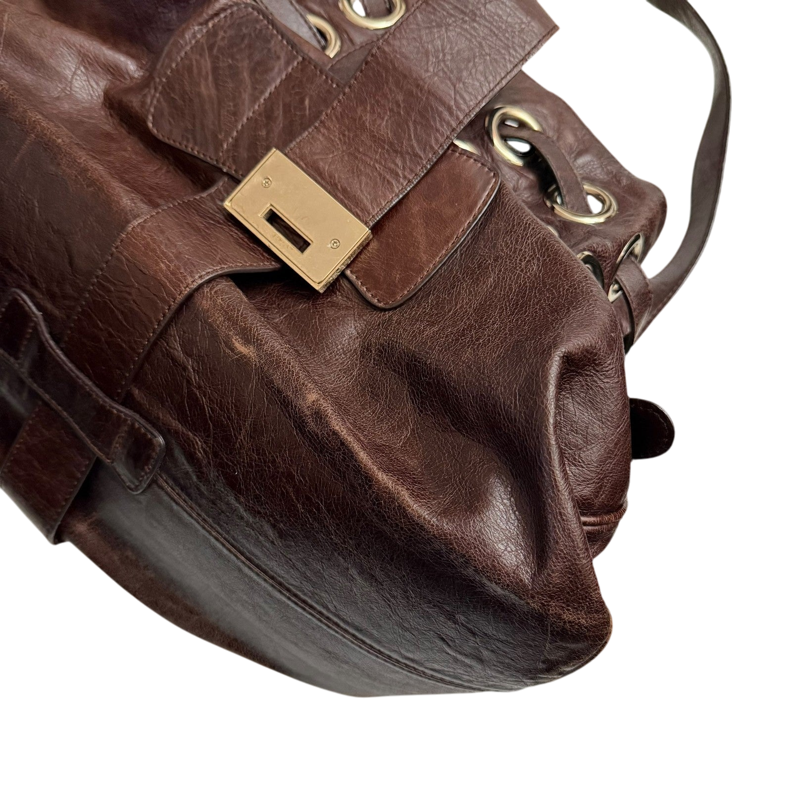 Jimmy Choo Ramona Leather Shoulder Bag Brown