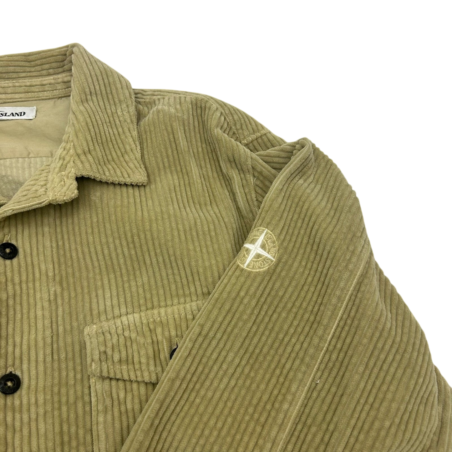 Stone Island Corduroy Long Sleeve Shirt Beige (Fits L)