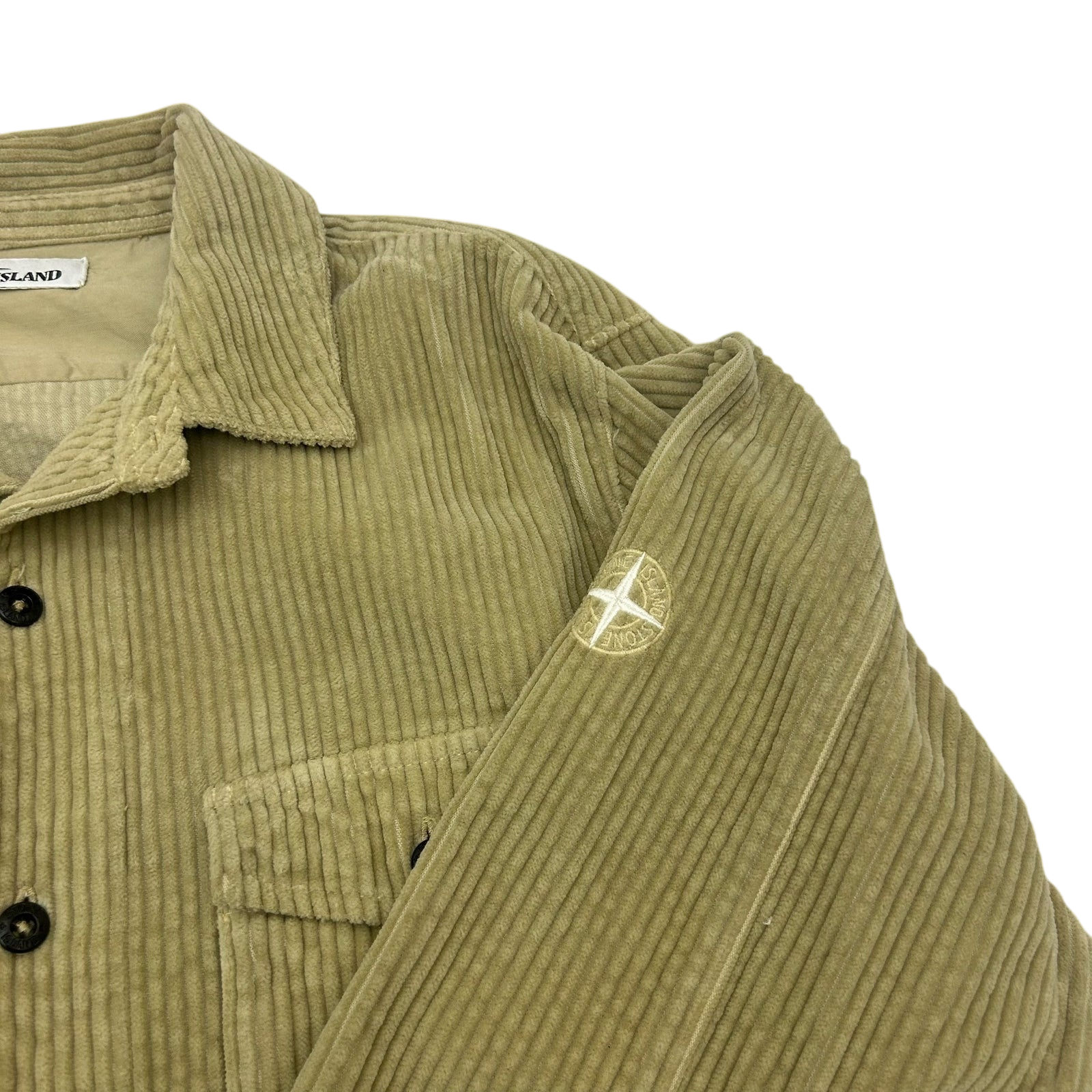 Stone Island Corduroy Long Sleeve Shirt Beige (Fits L)