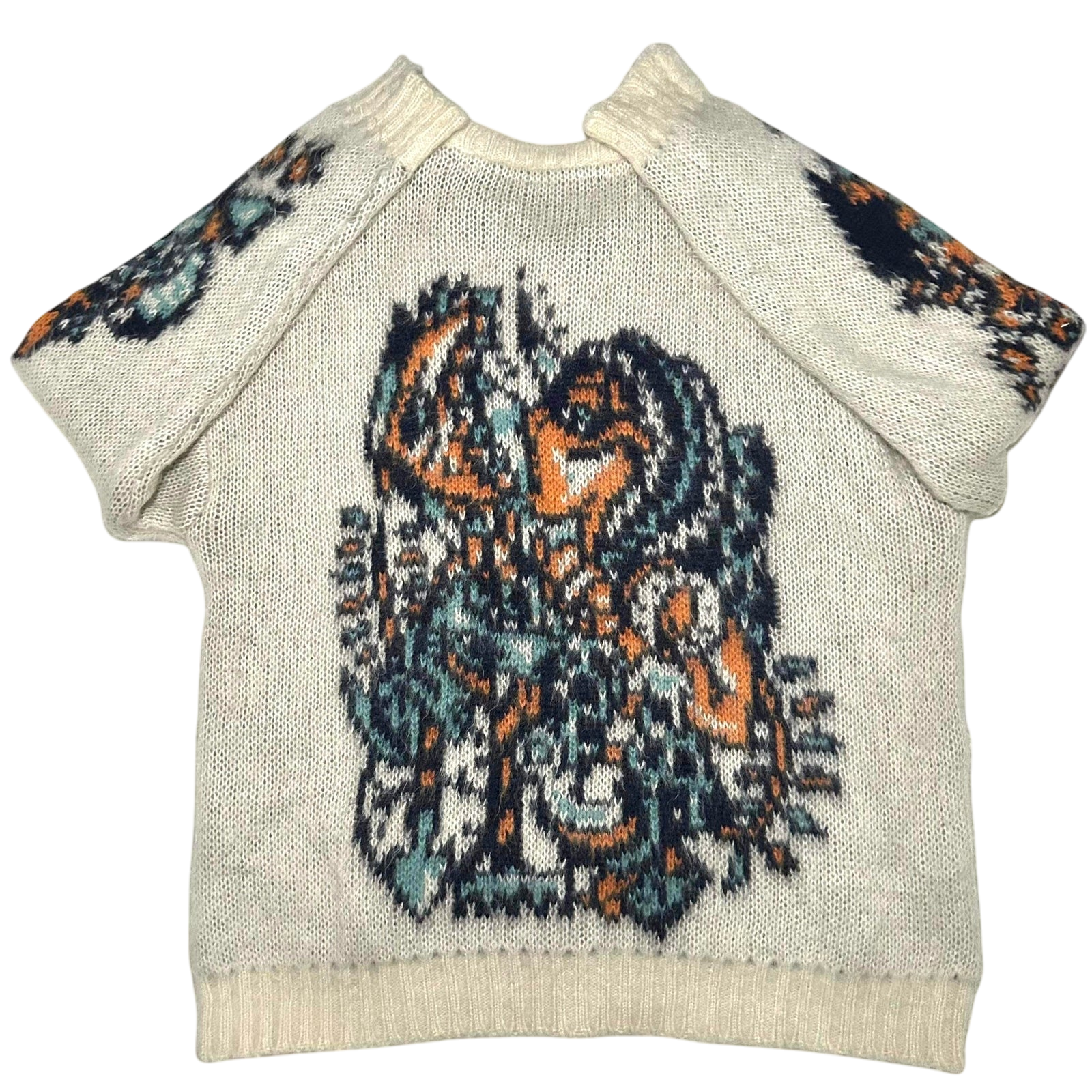 Y/Project White Jacquard Motif Mohair Sweater (Fits XXL)