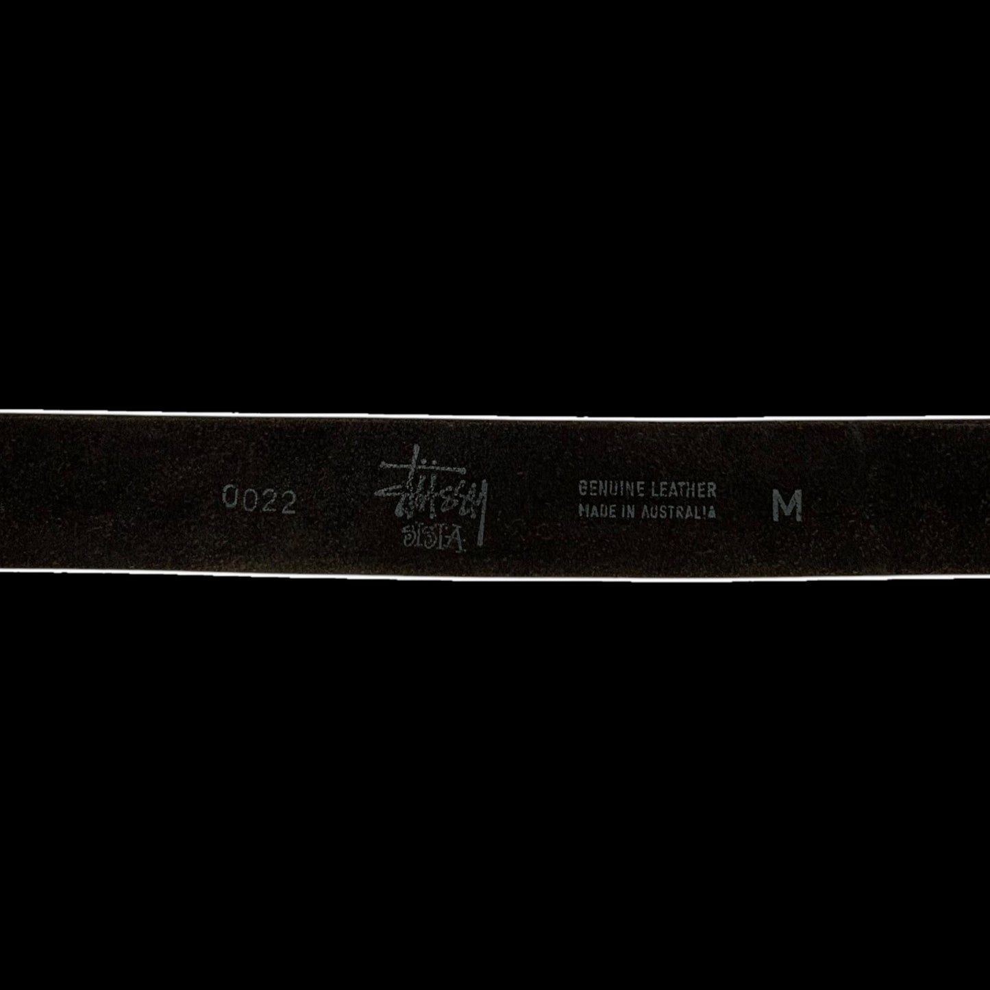 Stussy Vintage 90s Sista SS Logo Leather Belt Black (Made in Aus) (Size M)