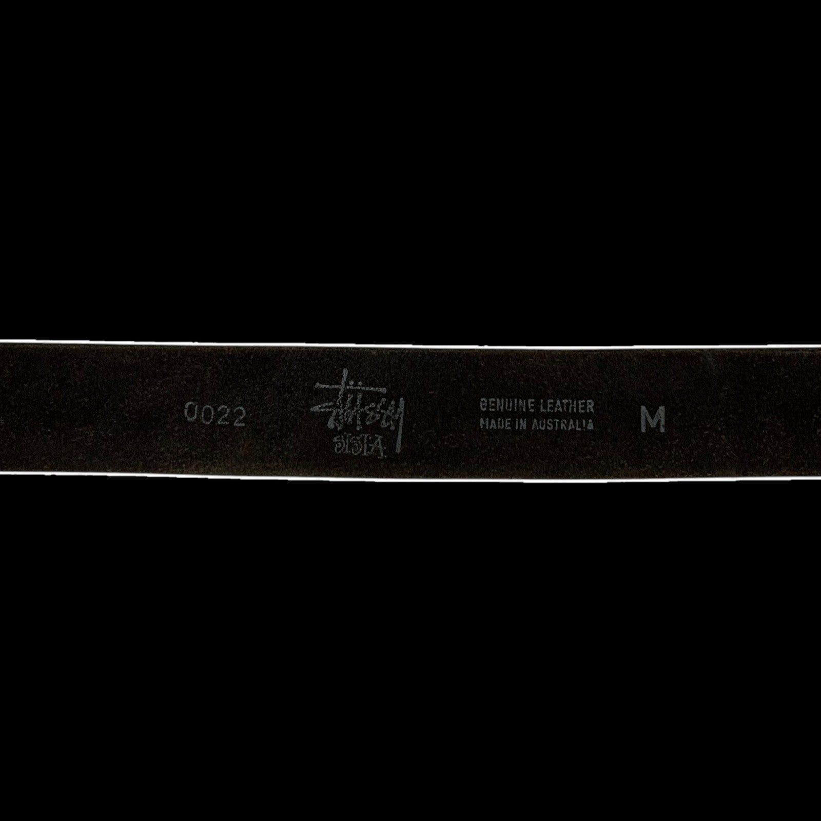Stussy Vintage 90s Sista SS Logo Leather Belt Black (Made in Aus) (Size M)