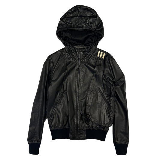 Y-3 Faux Leather Jacket with Detachable Sling Bag Black (Size S)