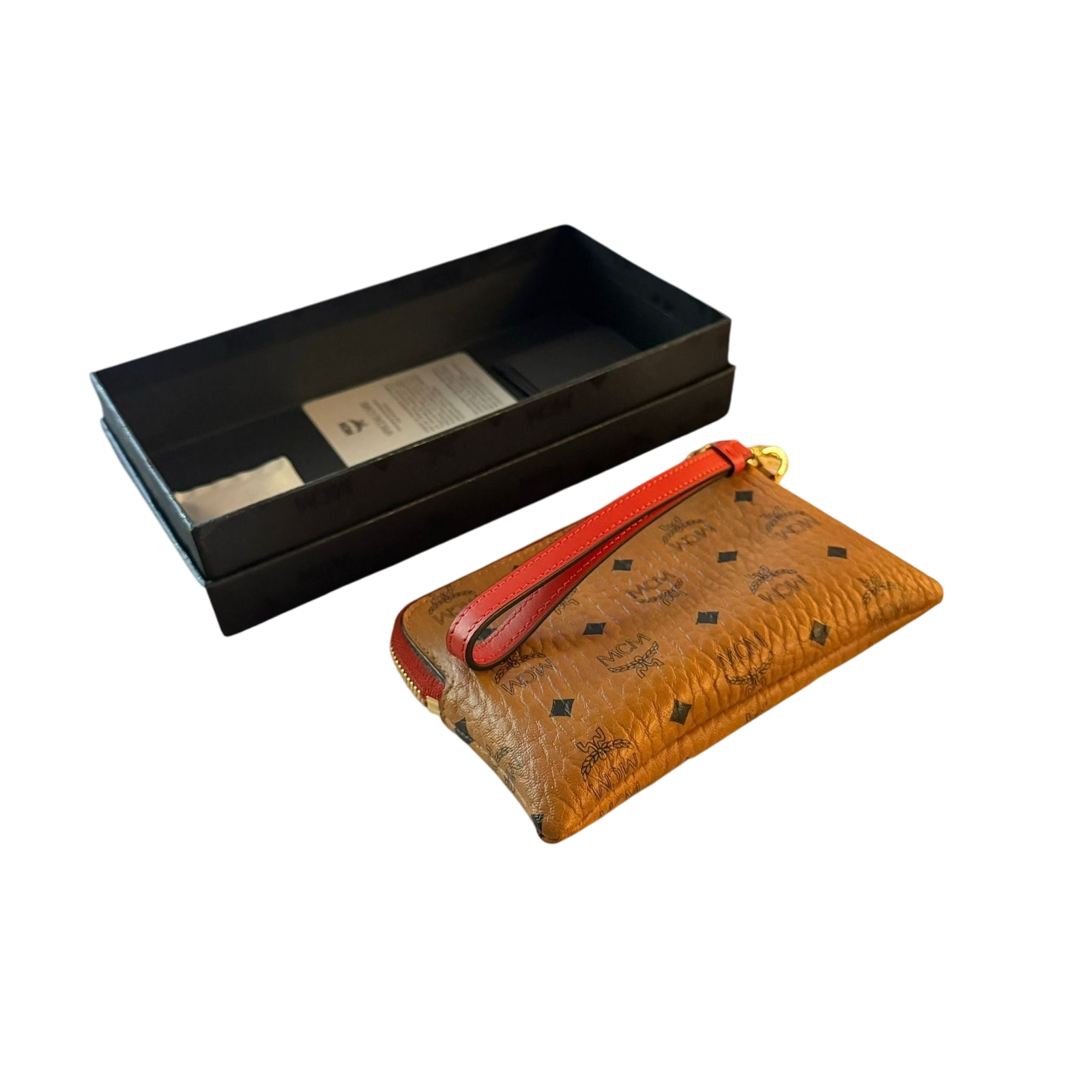 MCM Visetos Pattern Tan Leather Pouch / Wallet