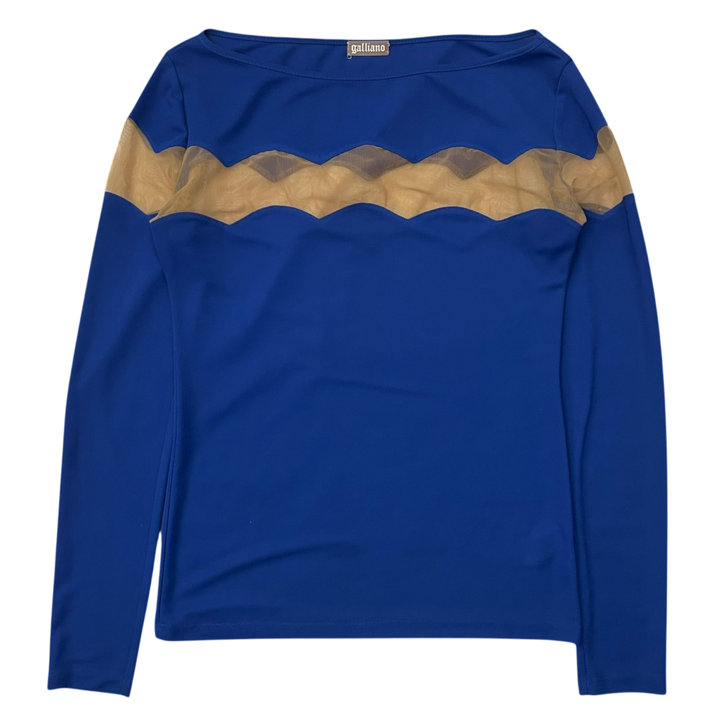 Vintage Galliano Long Sleeve Top Blue (Fits M-L Womens)