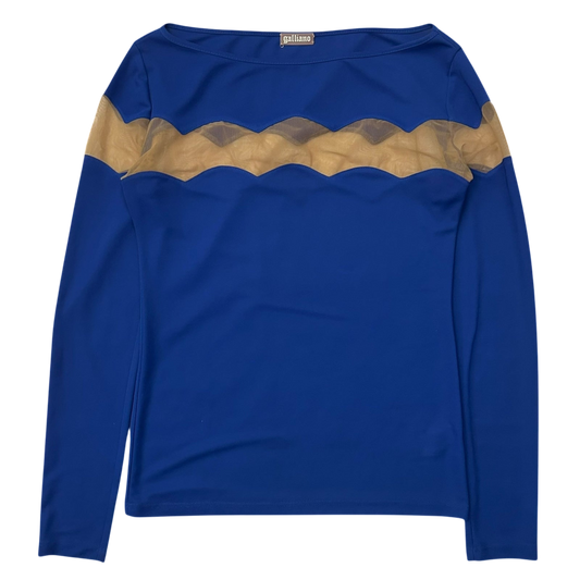 Vintage Galliano Long Sleeve Top Blue (Fits M-L Womens)