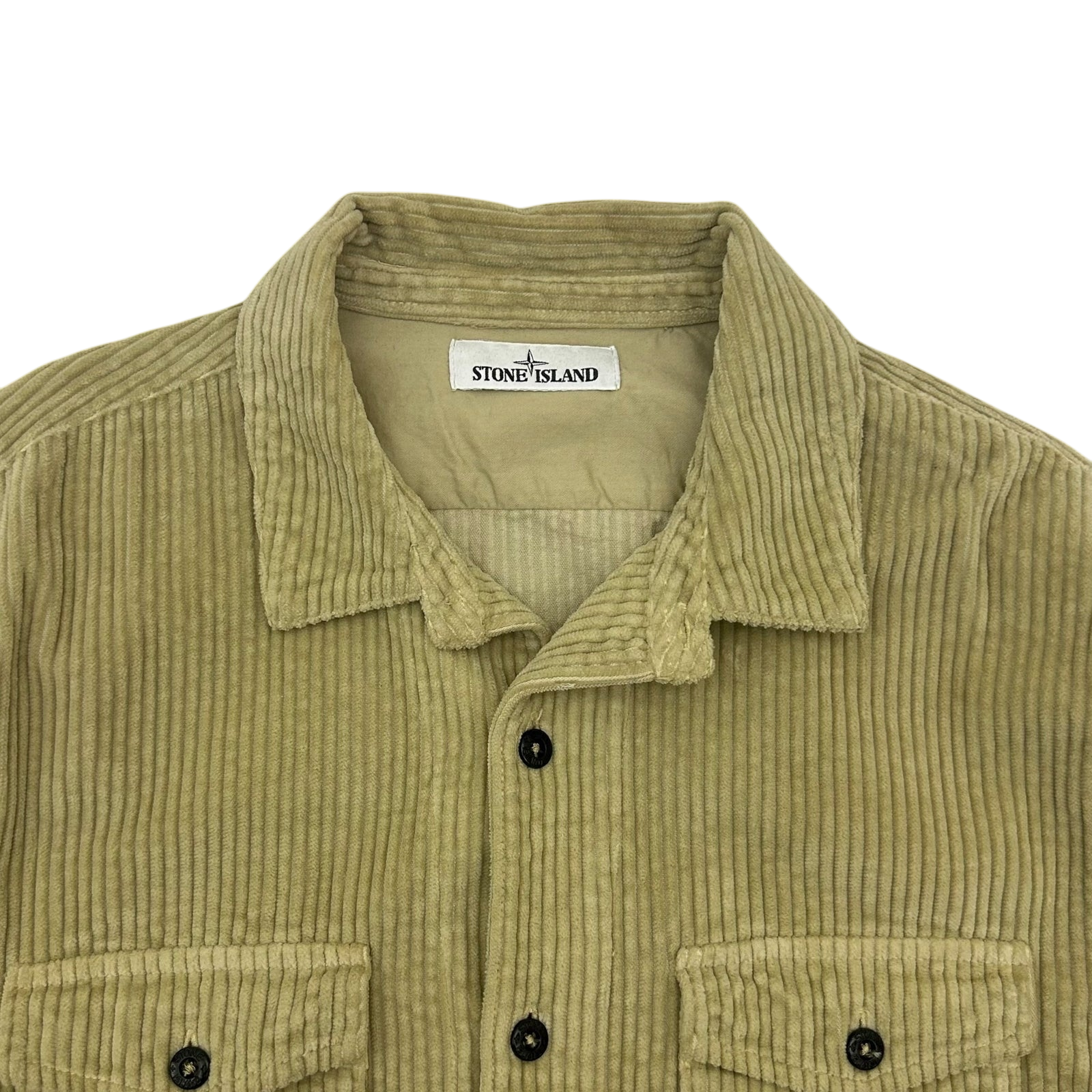 Stone Island Corduroy Long Sleeve Shirt Beige (Fits L)