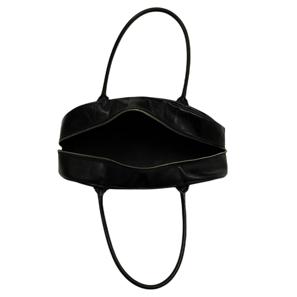 Comme des Garçons 90s Leather Boston Bag Black