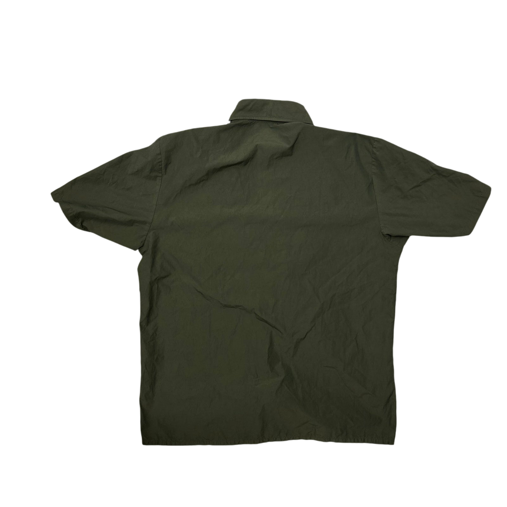 C.P. Company Ripstop Zip-Up Short Sleeve Shirt Khaki Green (Fits L)