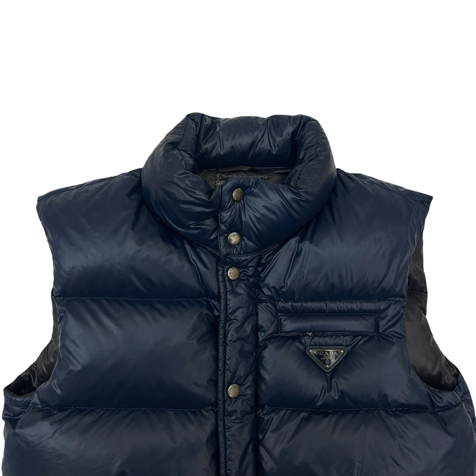 Prada Logo Appliqué Down Gilet Vest Navy (Size M)