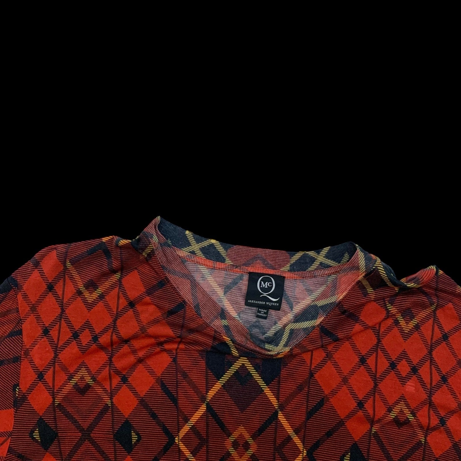 McQ Alexander McQueen Plaid Lyocell Top Red / Black (Fits L)