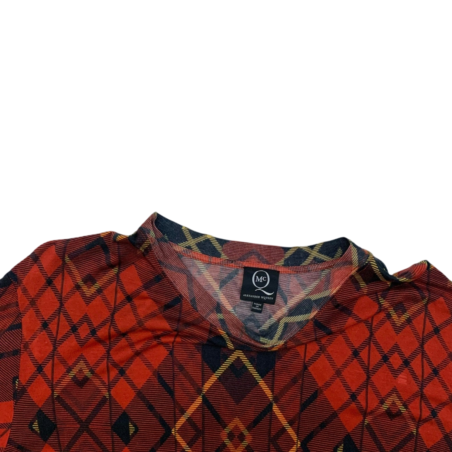 McQ Alexander McQueen Plaid Lyocell Top Red / Black (Fits L)