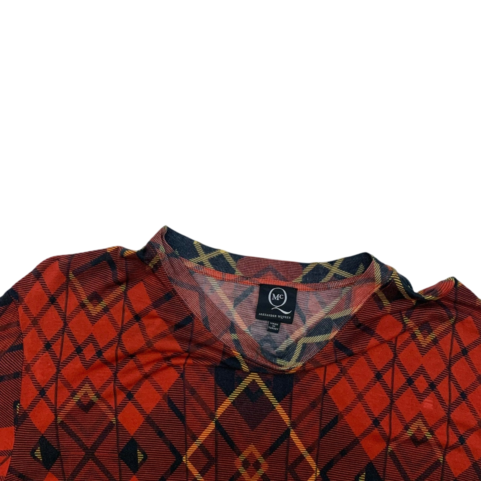 McQ Alexander McQueen Plaid Lyocell Top Red / Black (Fits L)
