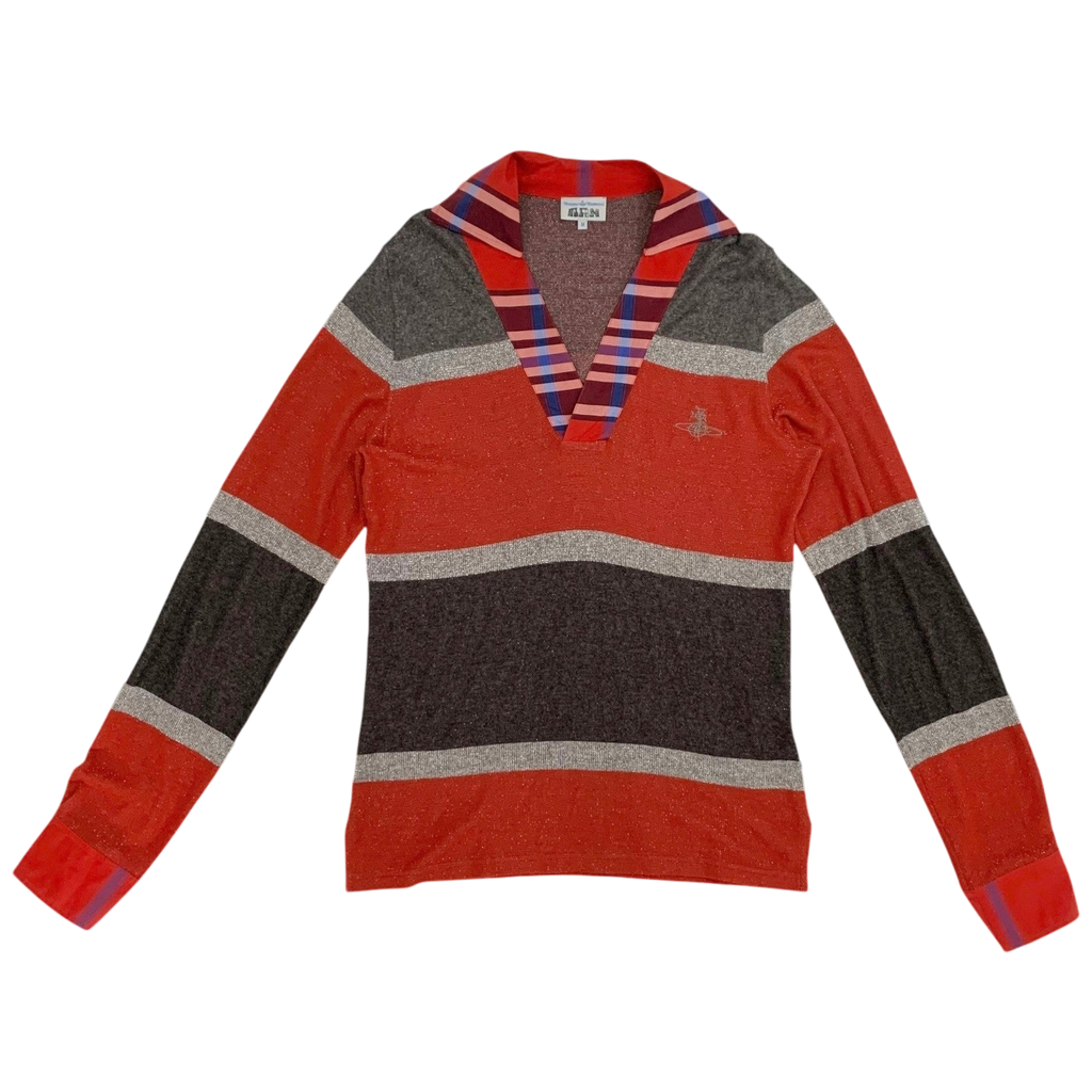 Vivienne Westwood Man Striped Knit Collared Shirt (Size M)