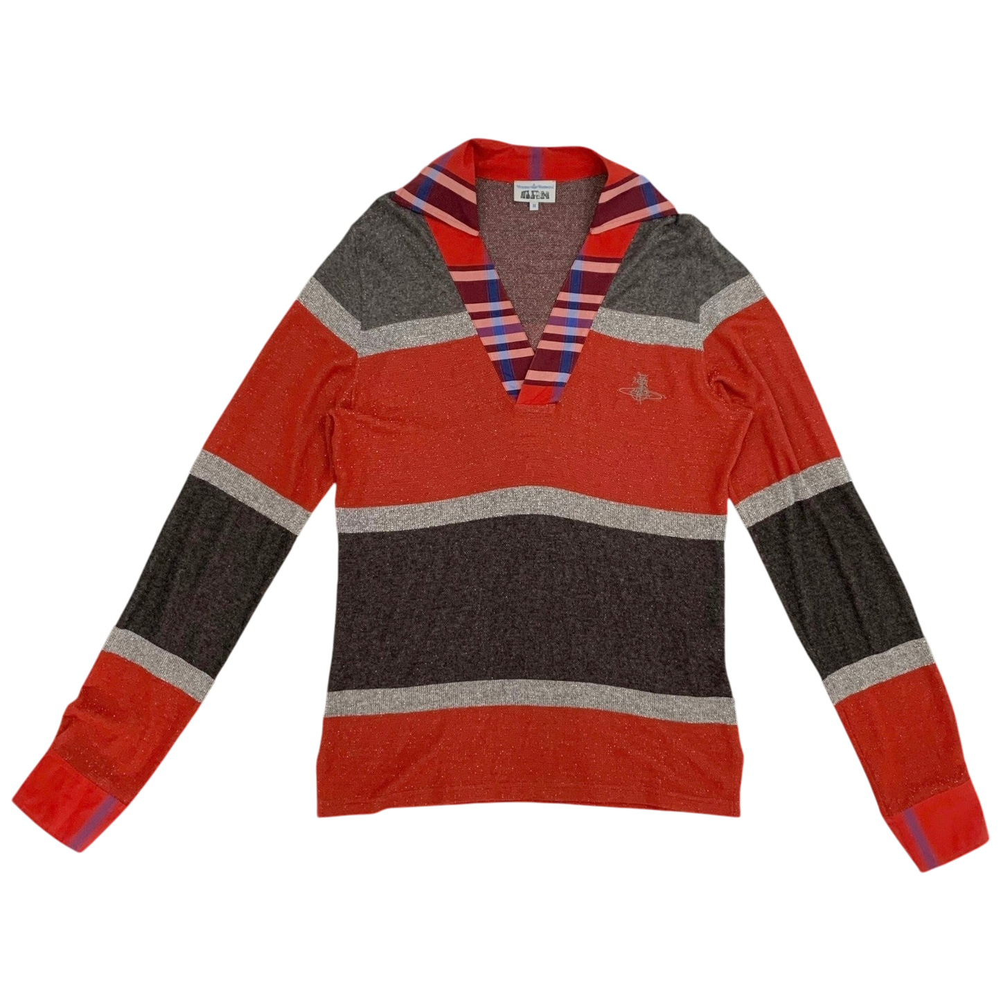 Vivienne Westwood Man Striped Knit Collared Shirt (Size M)