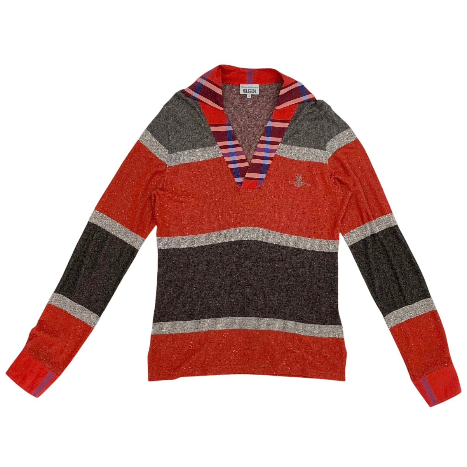 Vivienne Westwood Man Striped Knit Collared Shirt (Size M)