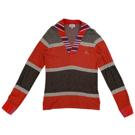 Vivienne Westwood Man Striped Knit Collared Shirt (Size M)