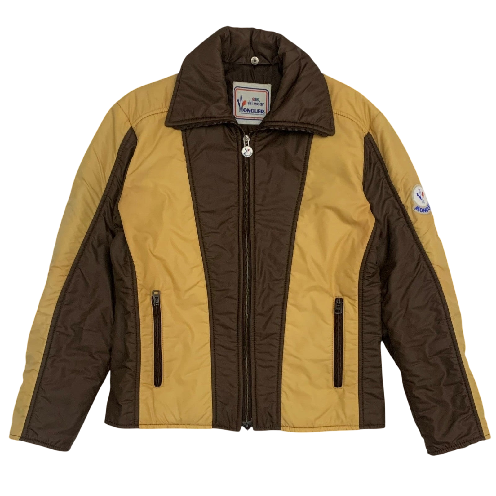Moncler Vintage Ski Wear Jacket Brown / Yellow (Size L Womens)