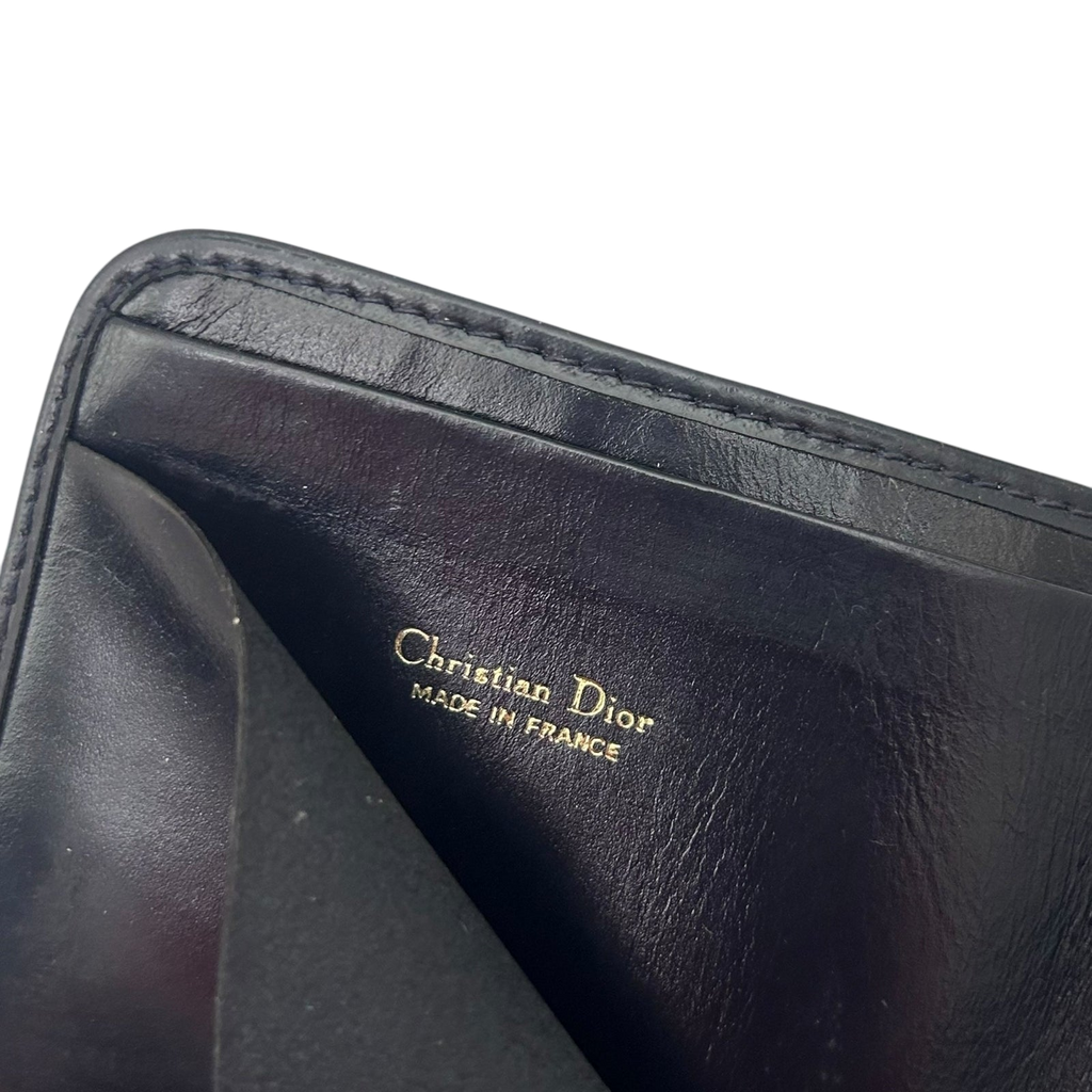 Christian Dior Oblique Trotter Bifold Wallet Navy / Beige