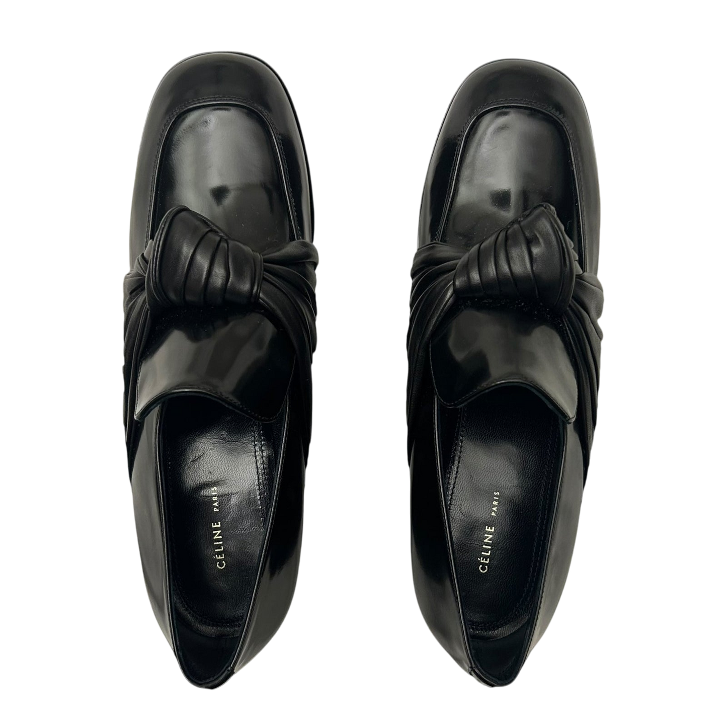 SS16 Celine by Phoebe Philo Twisted Bow Leather Platform Wedges (Size EU37)