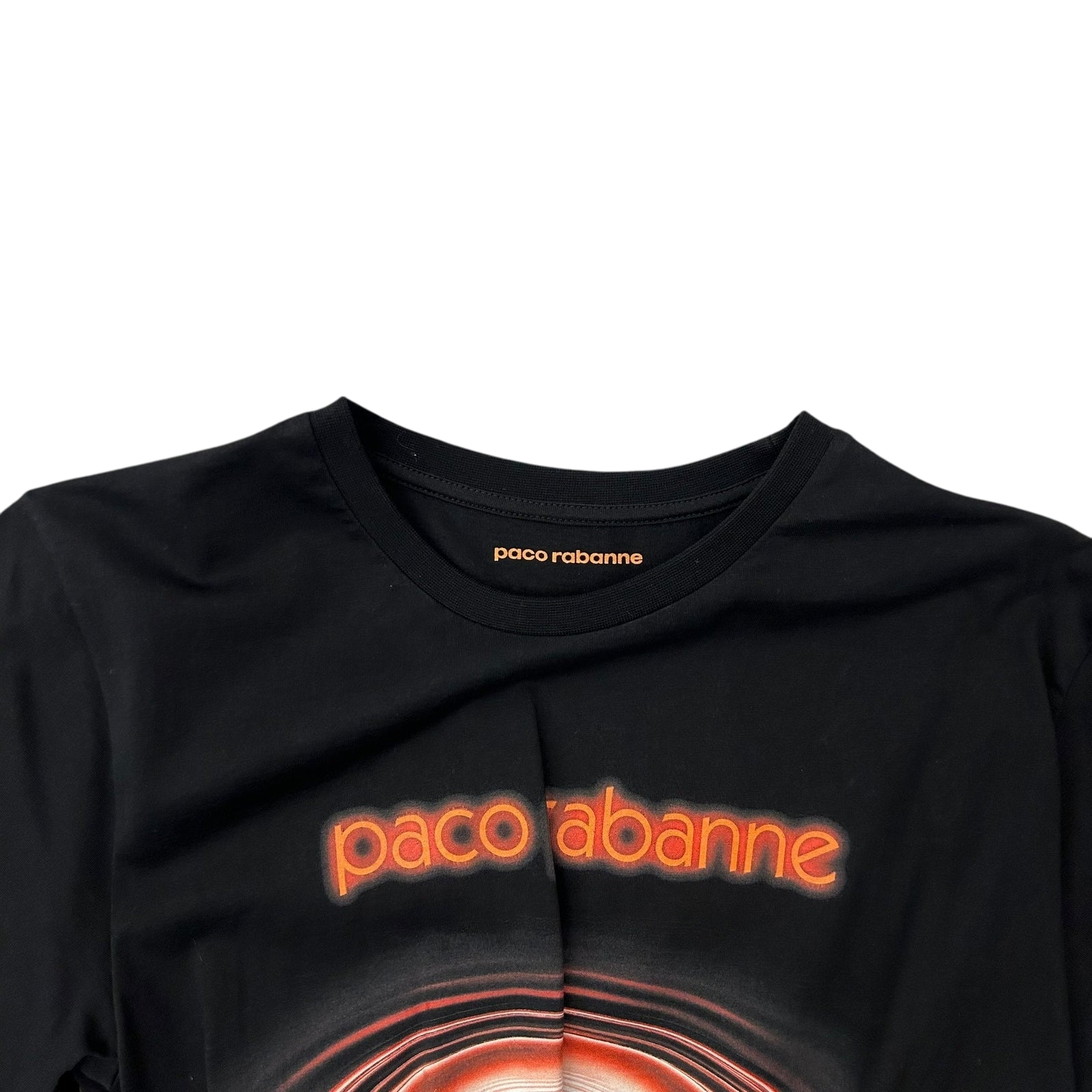 Paco Rabanne Ring Detail Twisted T-Shirt Black (L Womens)
