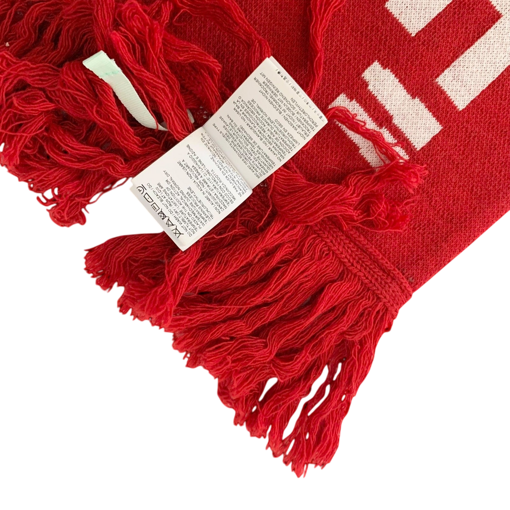 Off-White FW18 Quote Scarf Red