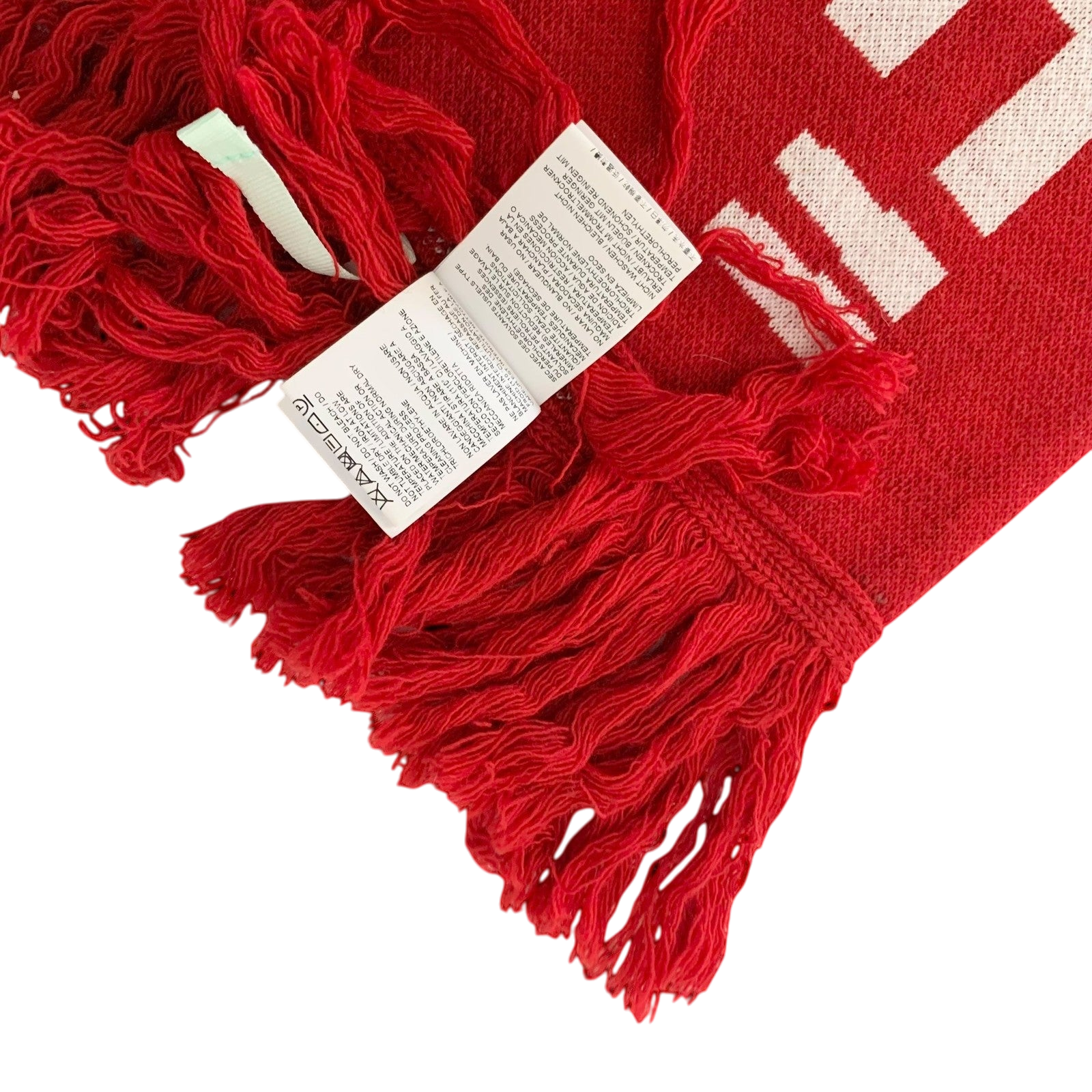 Off-White FW18 Quote Scarf Red