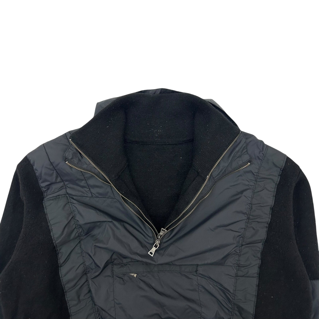 Vintage Prada Sport Layered Wool Nylon Zip Knit Sweater (Fits M)