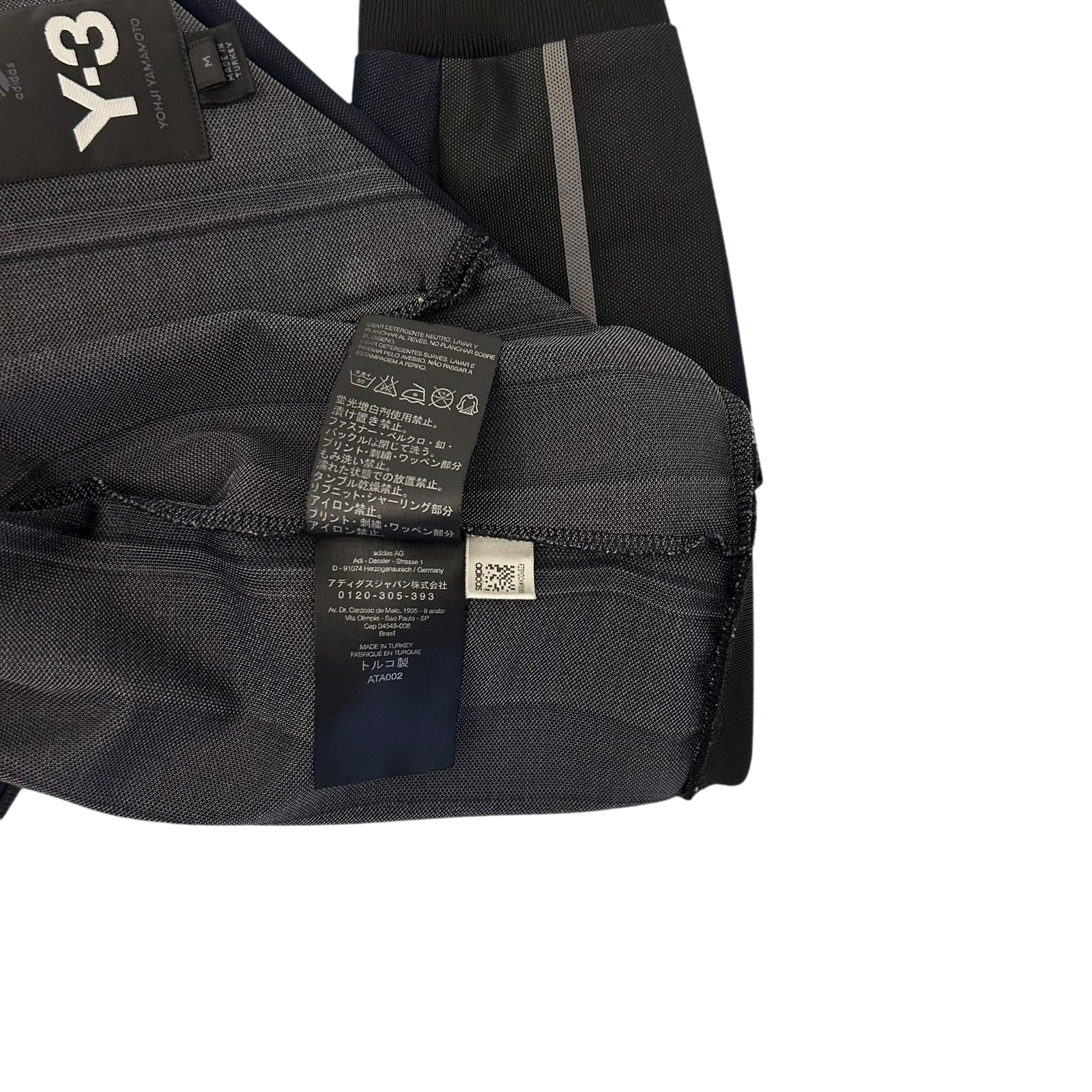 Y-3 Logo Stripe Track Jacket Charcoal/Navy/White (Fits S-M)