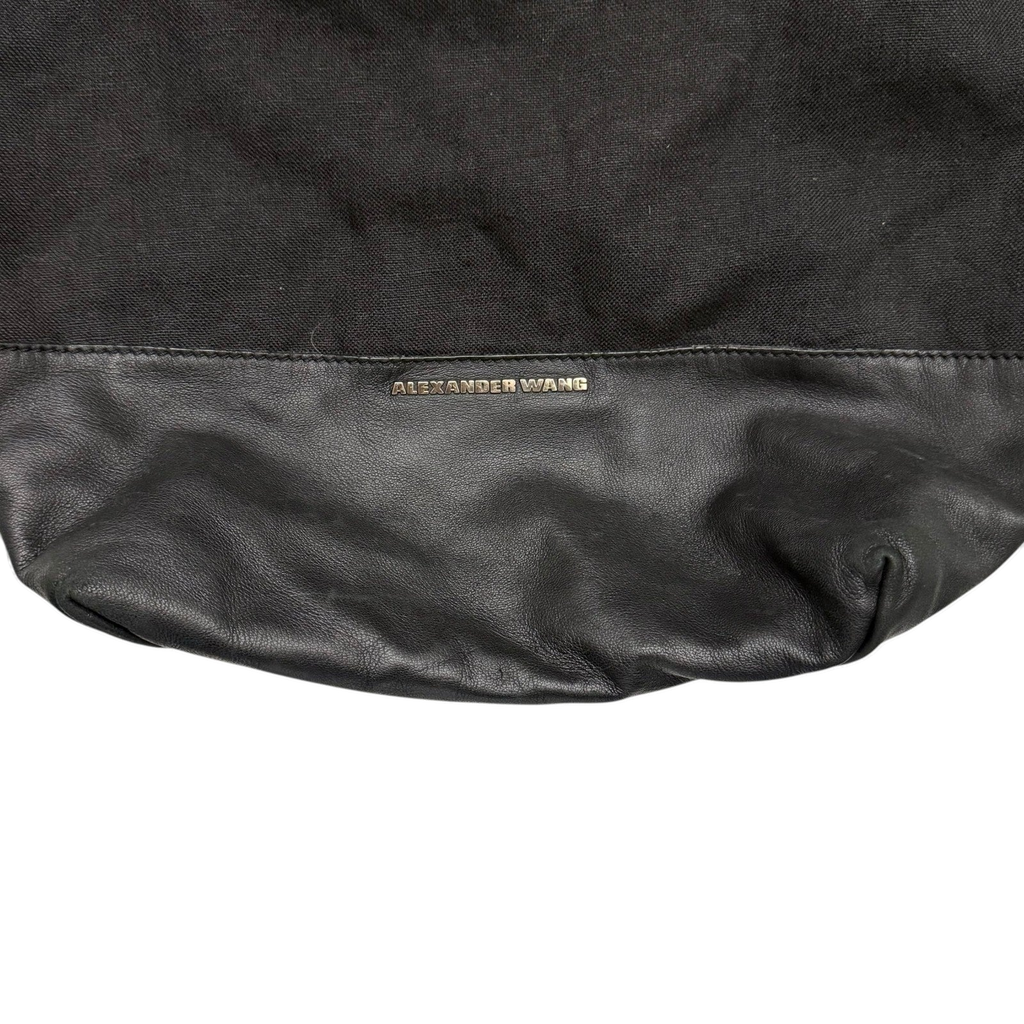Alexander Wang SS11 Leather & Canvas Alpha Shopper Tote Bag Black