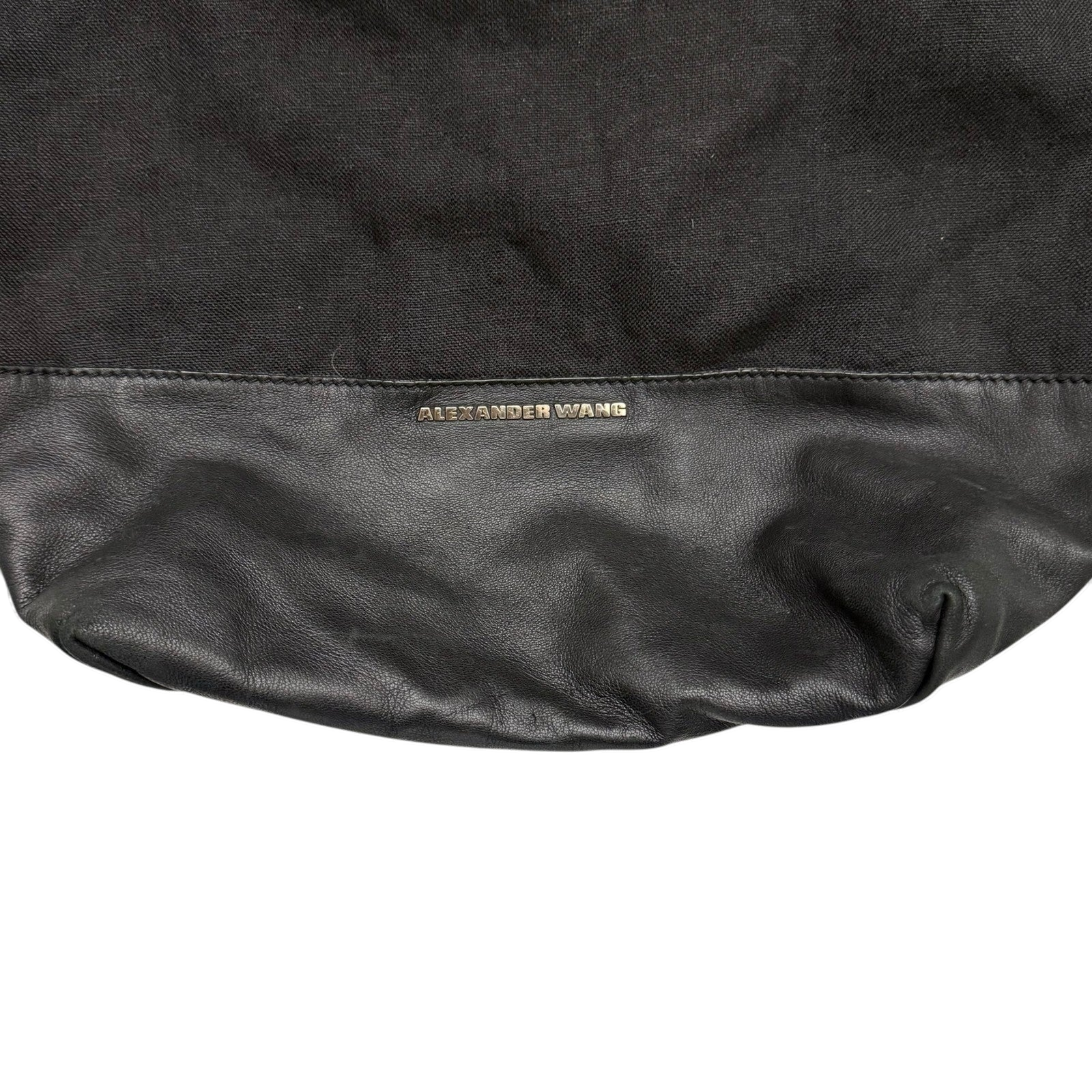 Alexander Wang SS11 Leather & Canvas Alpha Shopper Tote Bag Black