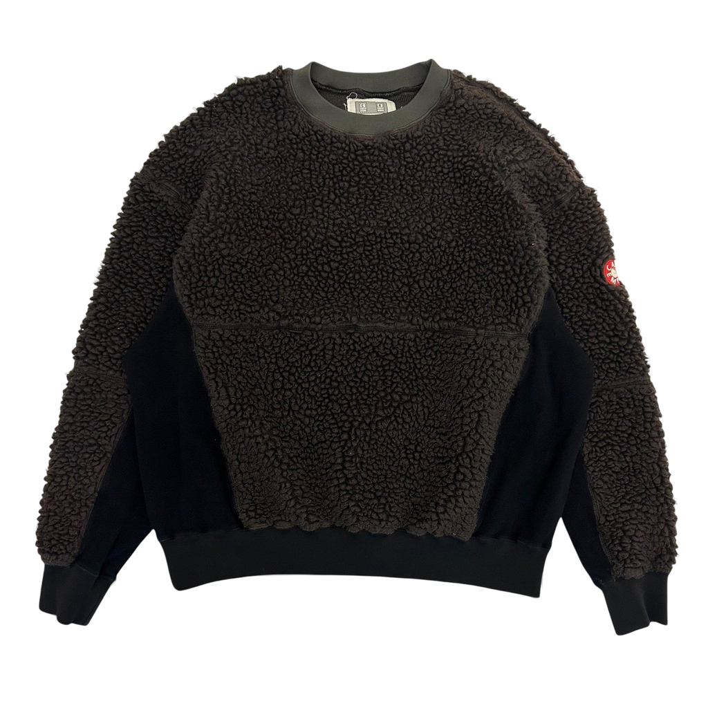 Cav Empt AW18 Boa Fleece Paneled Crewneck Brown/Black (Fits M-L)