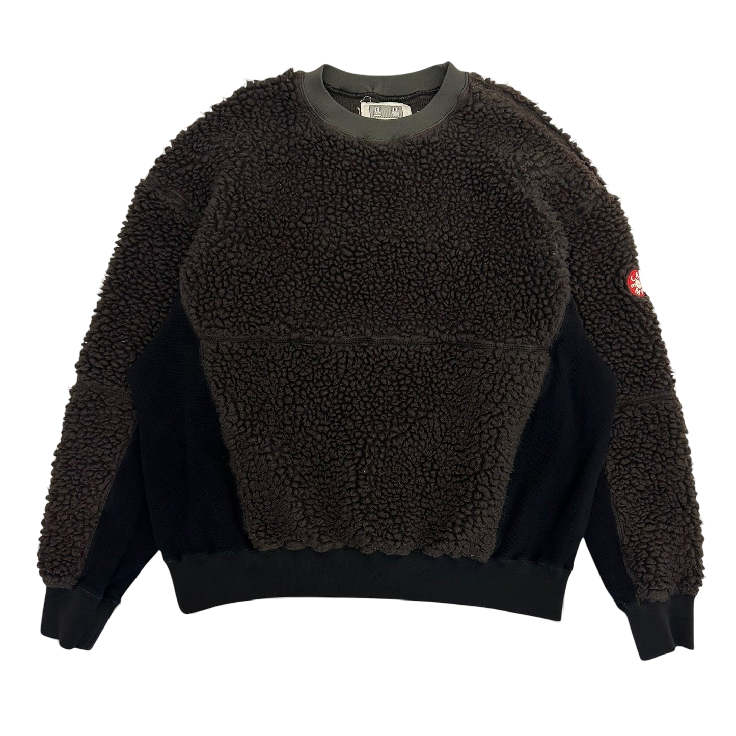 Cav Empt AW18 Boa Fleece Paneled Crewneck Brown/Black (Fits M-L)