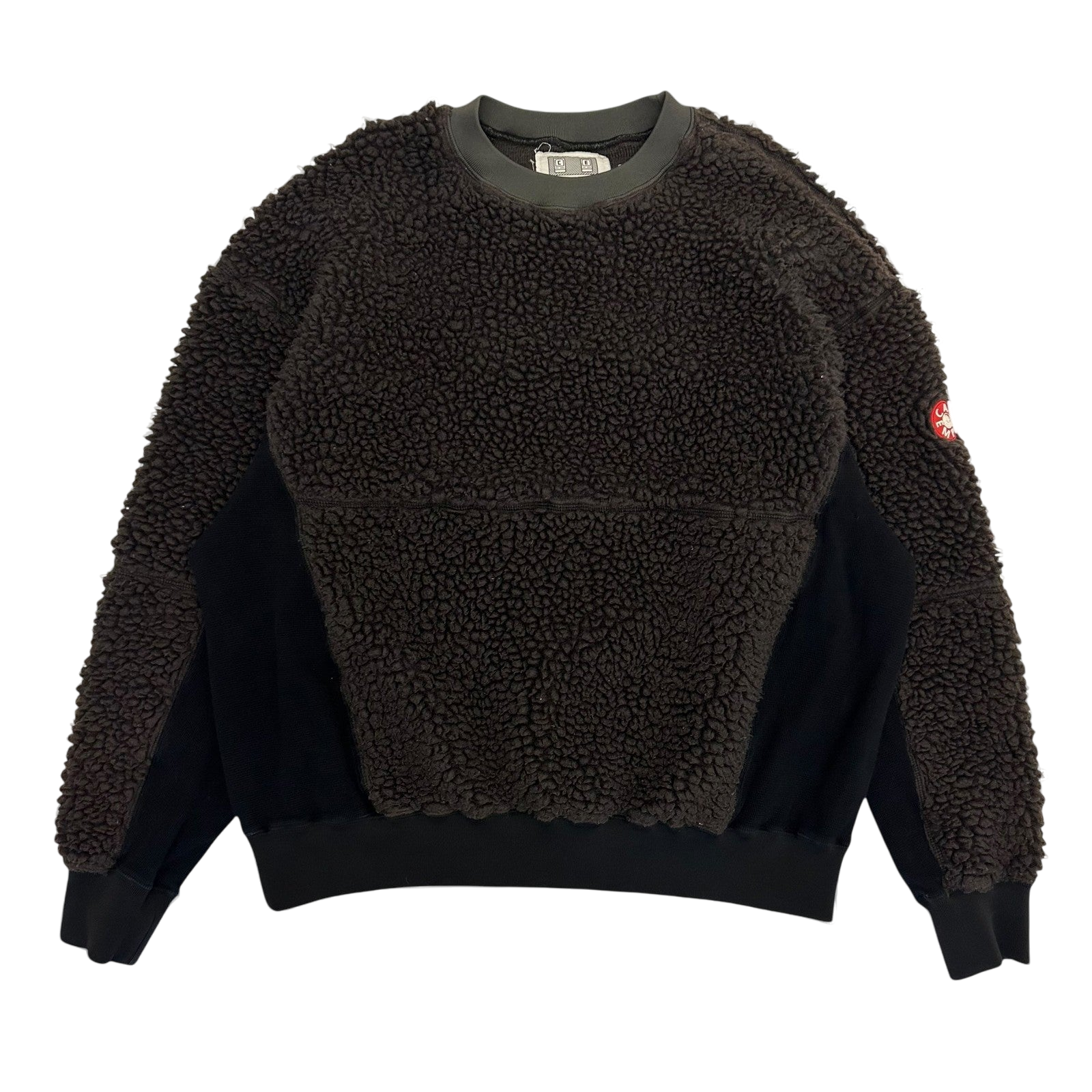 Cav Empt AW18 Boa Fleece Paneled Crewneck Brown/Black (Fits M-L)