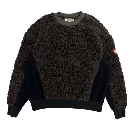 Cav Empt AW18 Boa Fleece Paneled Crewneck Brown/Black (Fits M-L)