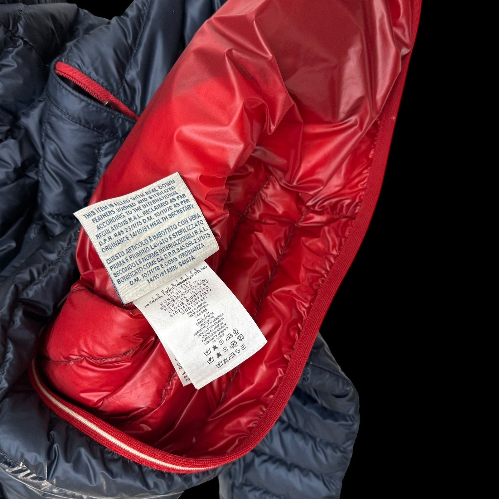 Moncler Clovis Hooded Down Jacket Navy (Fits M-L)