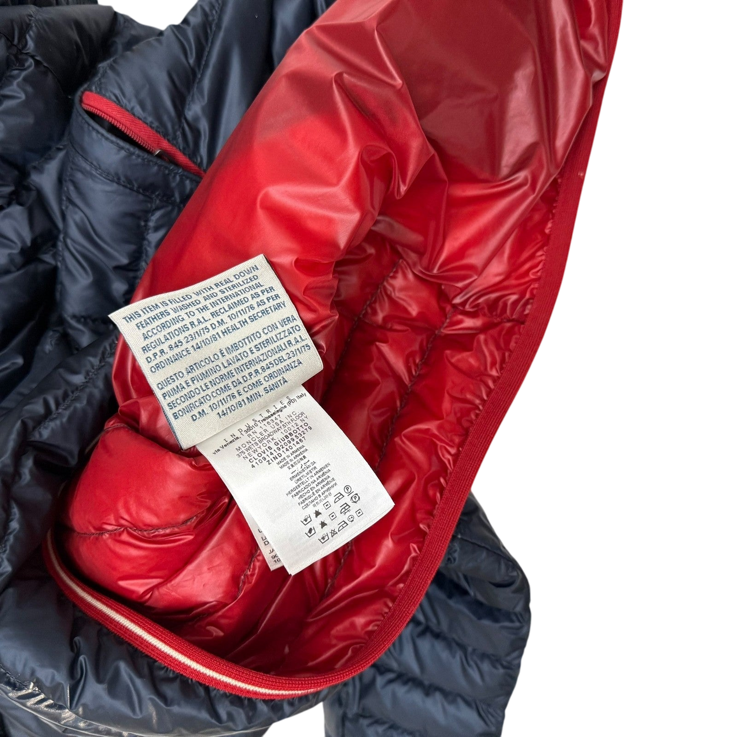 Moncler Clovis Hooded Down Jacket Navy (Fits M-L)