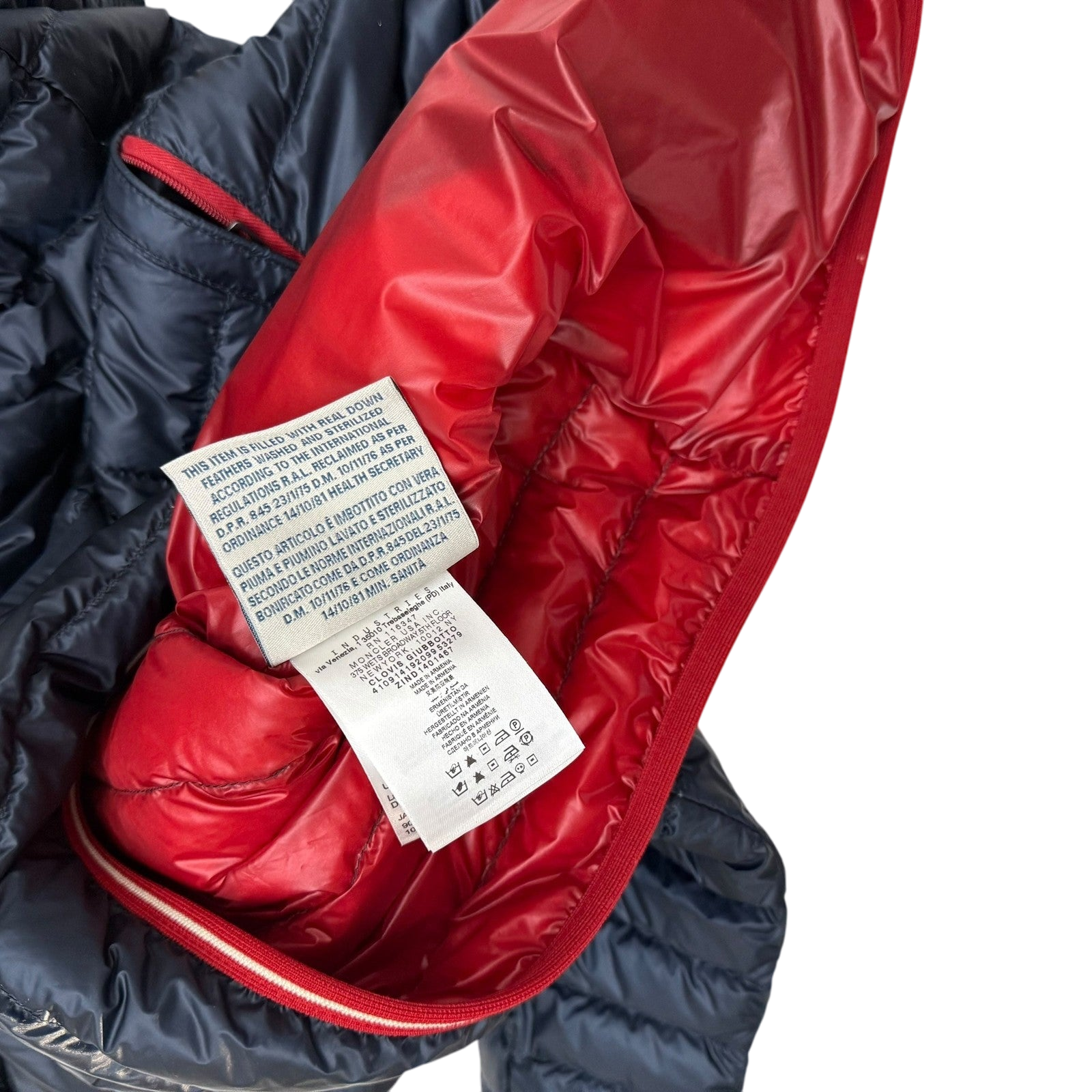 Moncler Clovis Hooded Down Jacket Navy (Fits M-L)