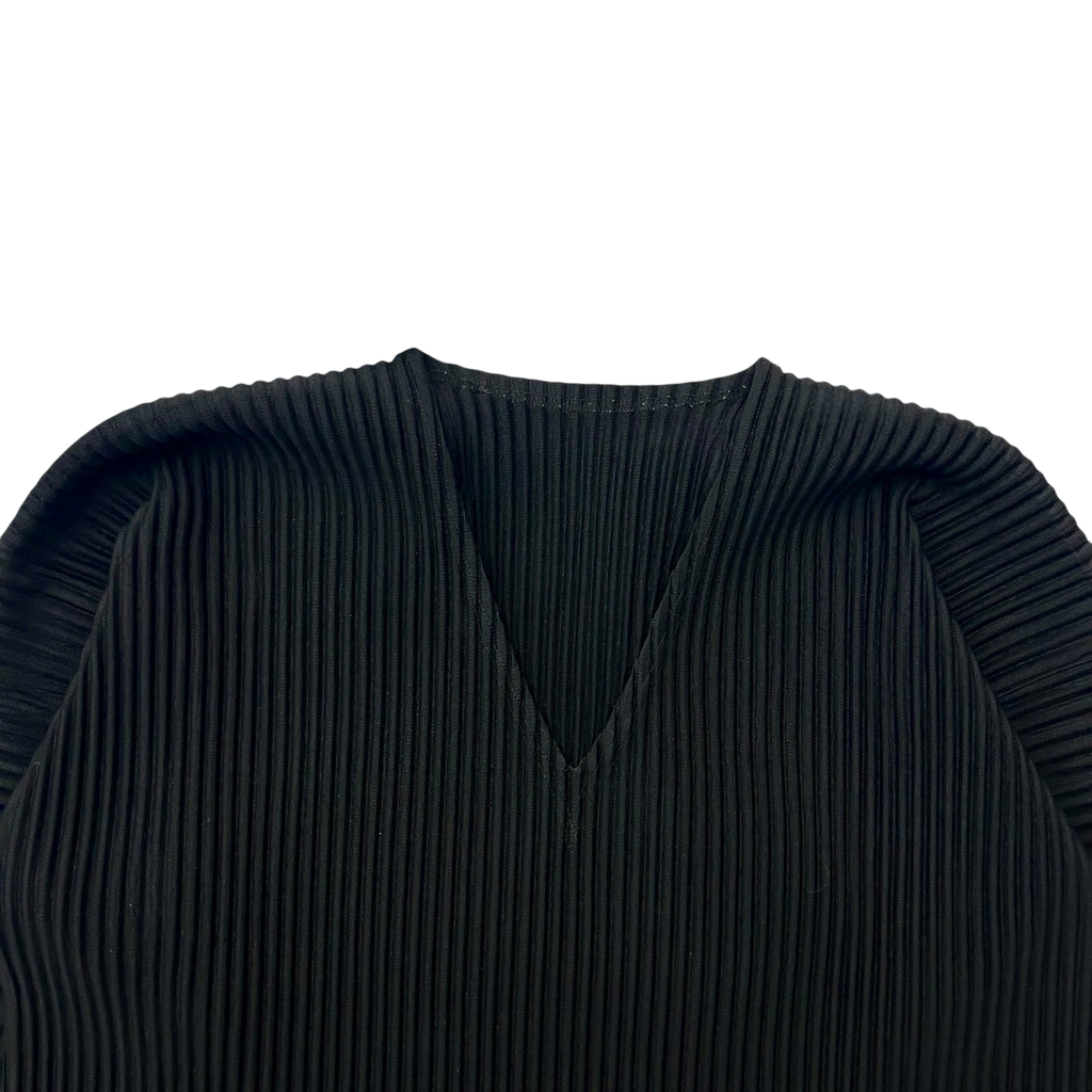 Issey Miyake Homme Plisse V-Neck Top Black (Fits M)