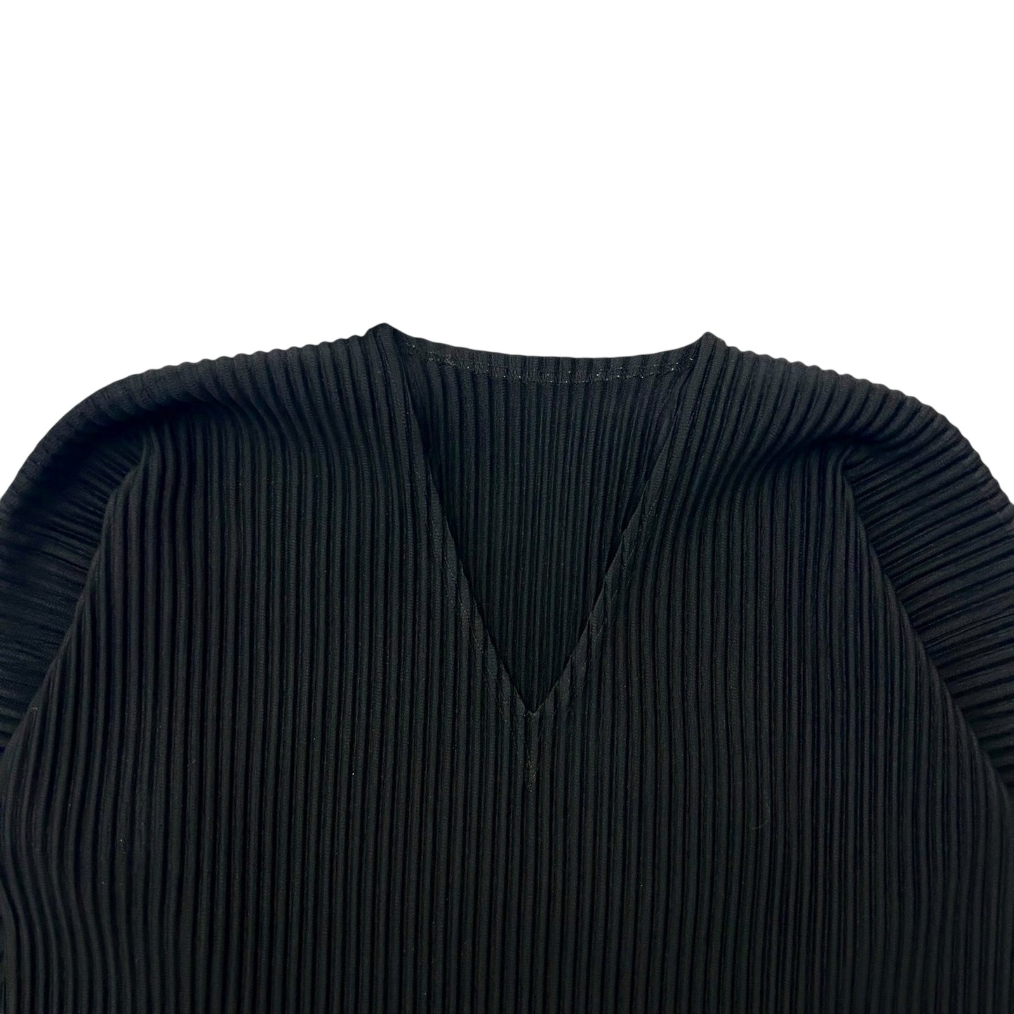 Issey Miyake Homme Plisse V-Neck Top Black (Fits M)