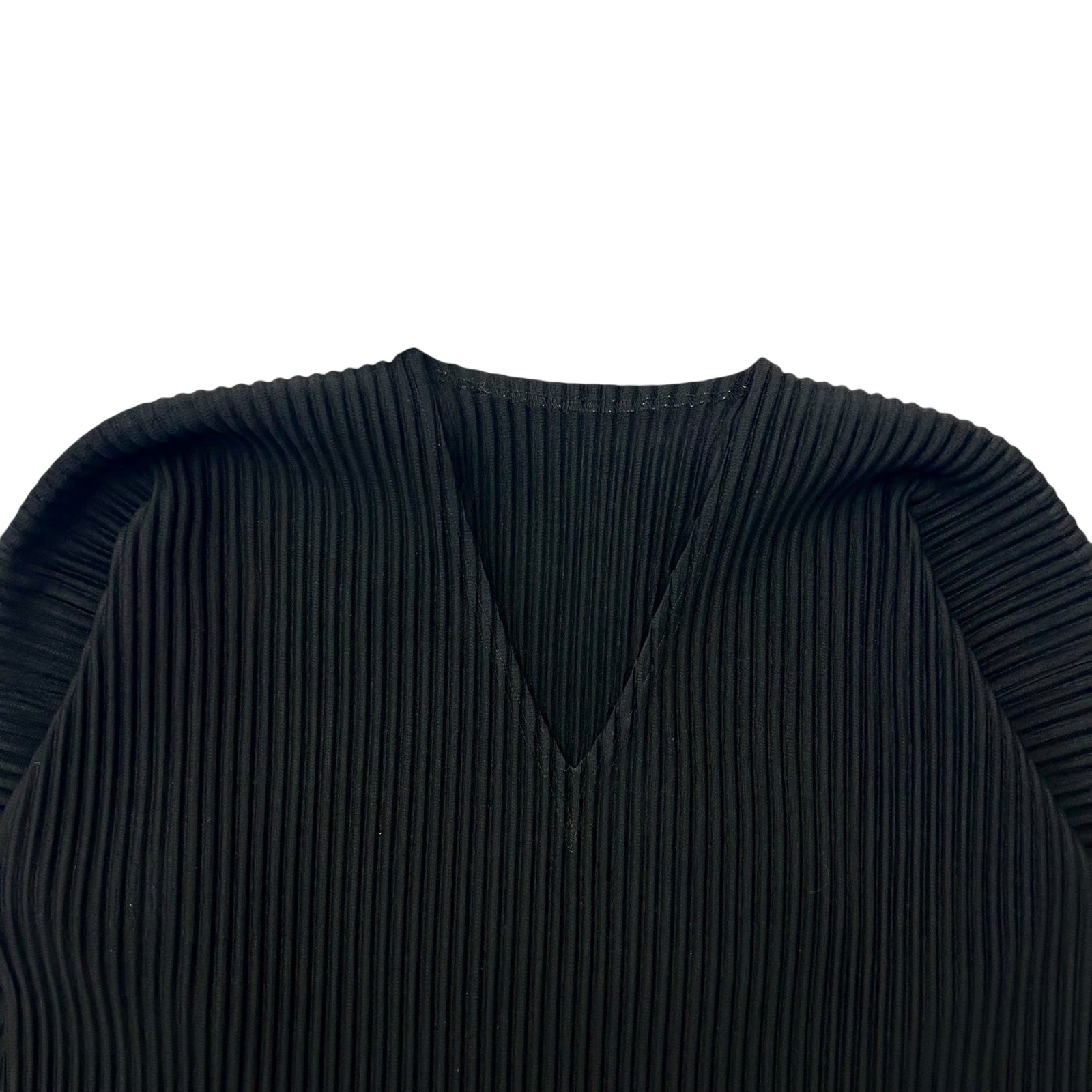 Issey Miyake Homme Plisse V-Neck Top Black (Fits M)