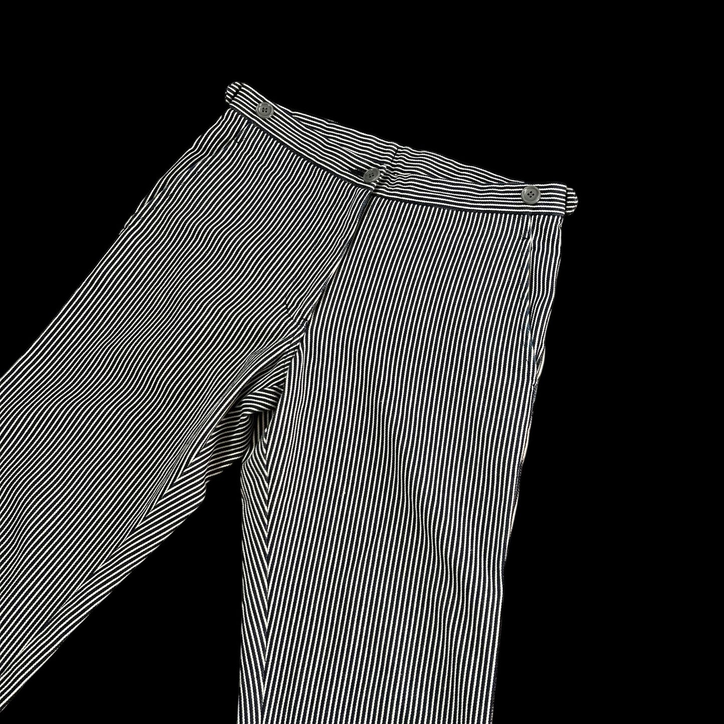 Comme Des AD2001 Garçons Homme Heavy Navy / White Pinstripe Pants (Size S)