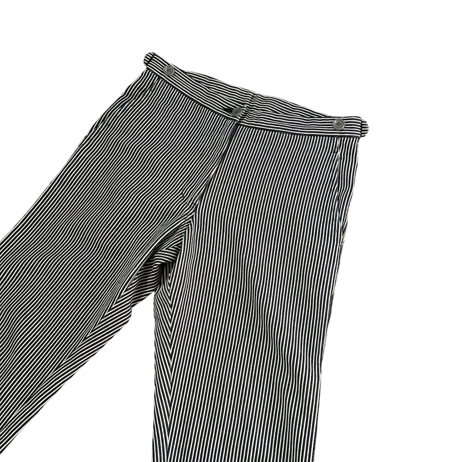 Comme Des AD2001 Garçons Homme Heavy Navy / White Pinstripe Pants (Size S)