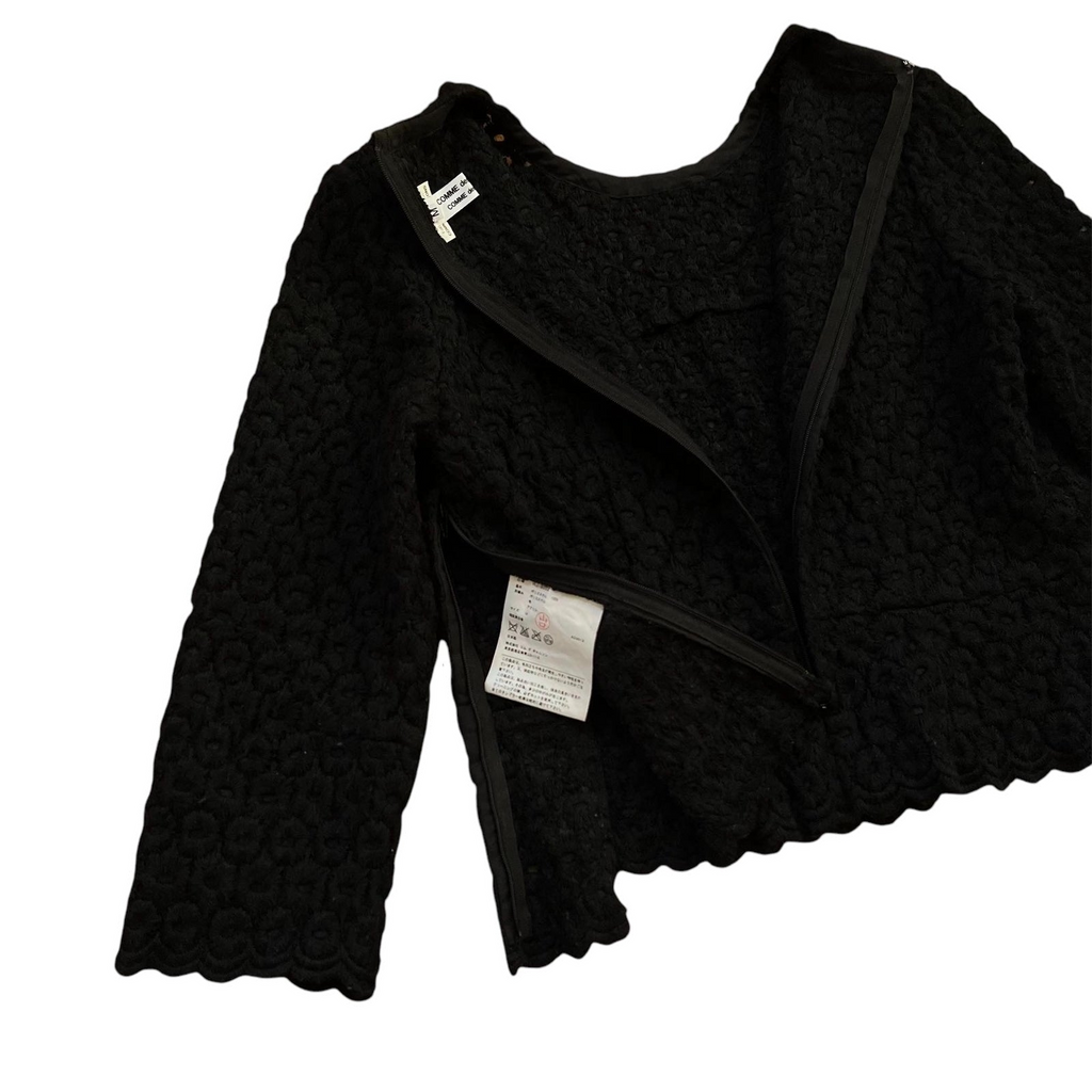 AD2012 Comme Des Garçons Black Wool Blend Top (Fits S)