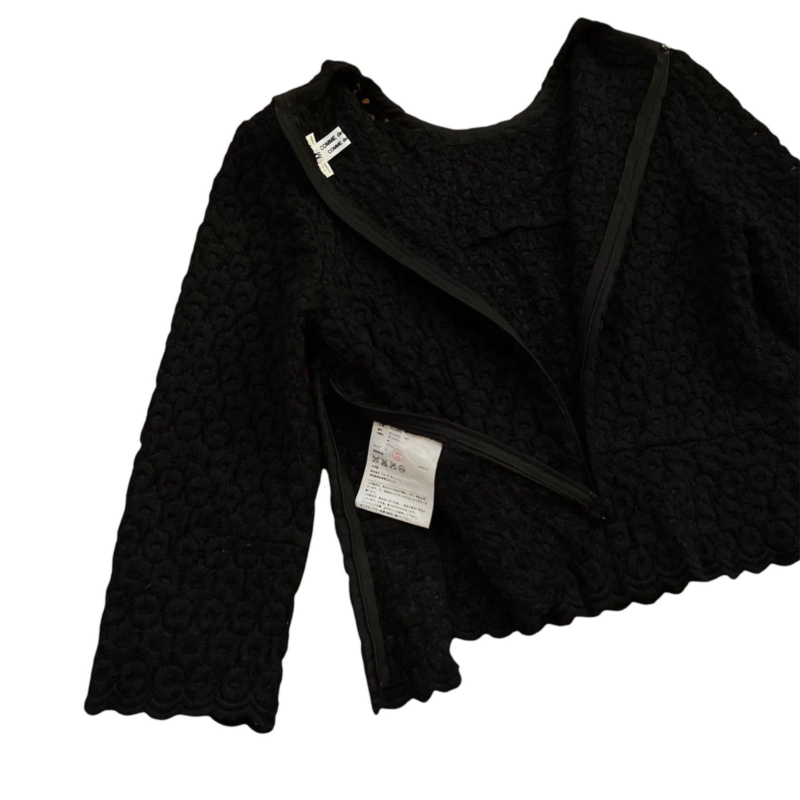 AD2012 Comme Des Garçons Black Wool Blend Top (Fits S)