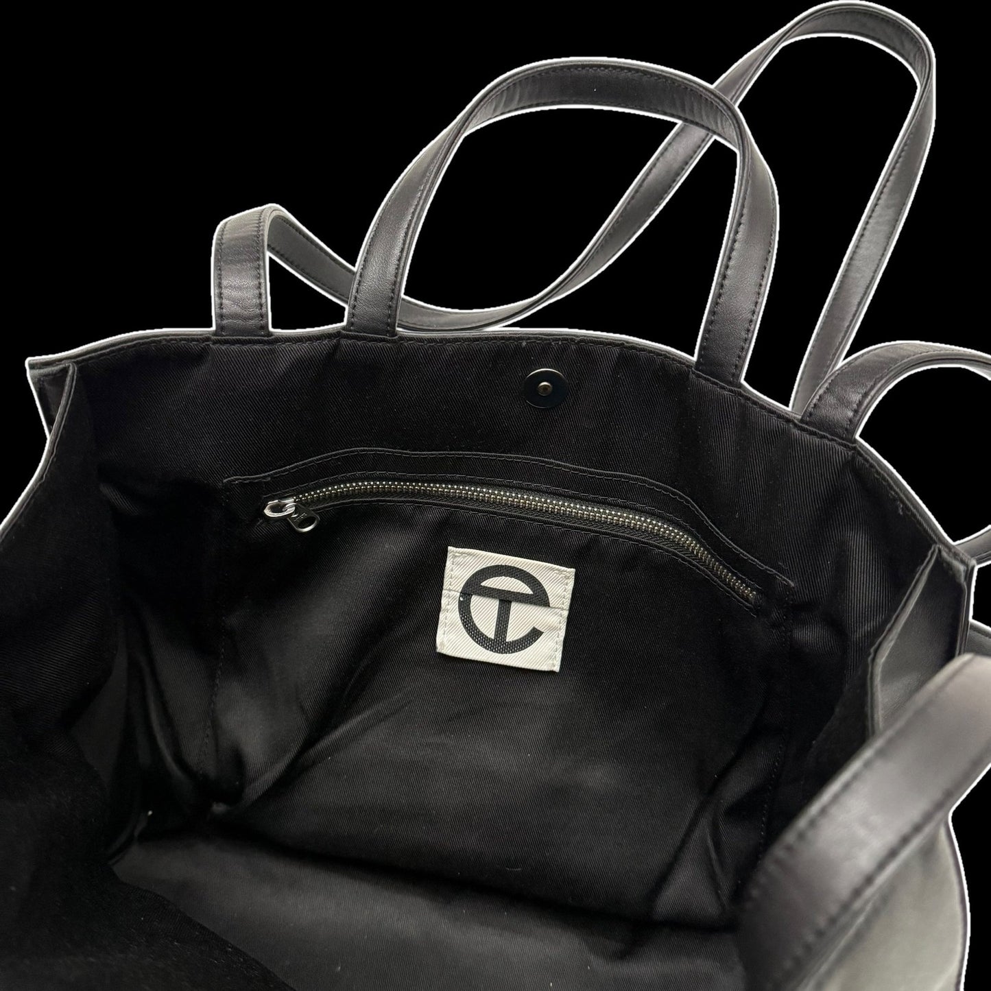 Telfar Vegan Leather Medium Shopping Bag Black