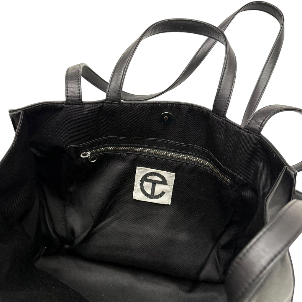 Telfar Vegan Leather Medium Shopping Bag Black