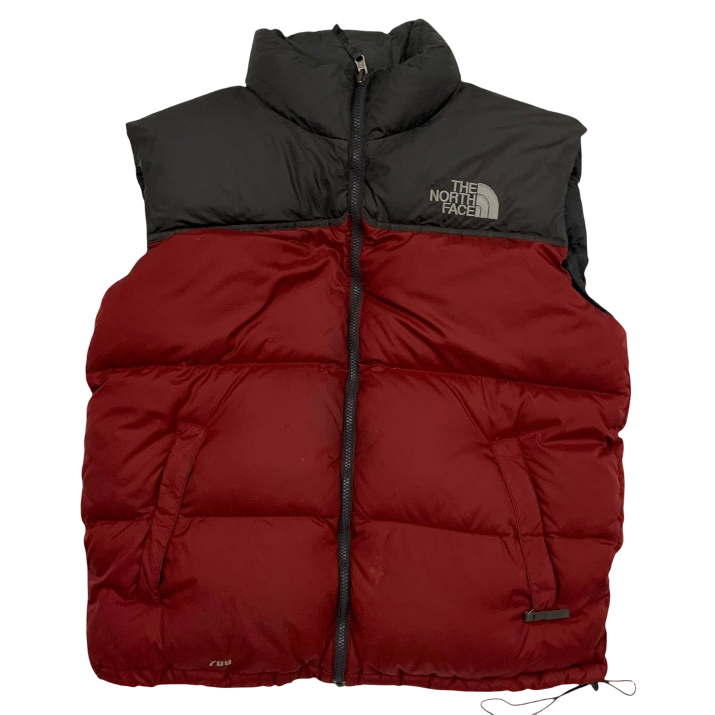 The North Face Nuptse 700 Down Puffer Vest Red/Charcoal (Size L)